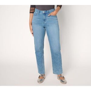 Maya J Women's Pants Sz 6 Ombre Print Ankle Jeans Blue A704359